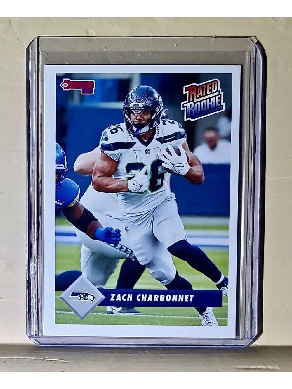 Zach Charbonnet 2023 Panini NFL Rated Rookie Retro #13 Card Seahawks 1/629